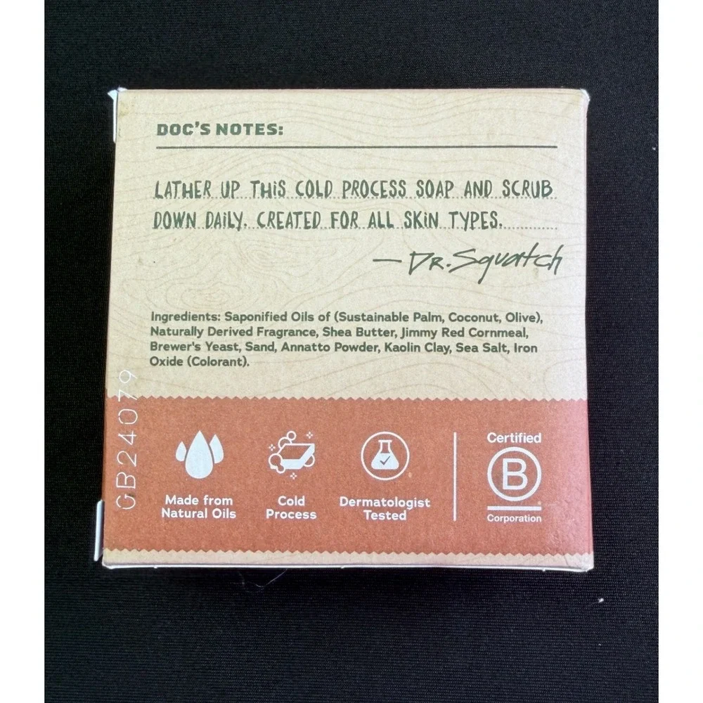 Dr Squatch Wood Barrel Men Natural Soap 5oz Medium Grit Bar Exfoliate‎
